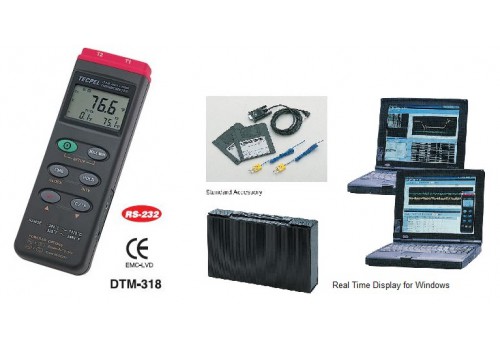 Dual Digital Thermometer Datalogger Model DTM-318